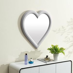 Grand miroir mural en bois en forme de cœur, miroir décoratif suspendu en forme de cœur pour chambre à coucher, salon, entrée - Product Image 6