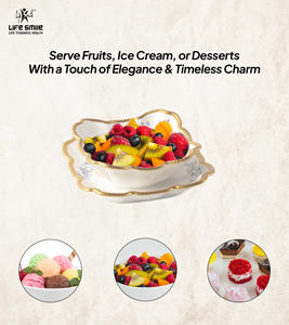 Nuevo frutero de porcelana fina con diseño lujoso y platillo, multiusos, color blanco, para fiestas, diseño lujoso - Product Image 2