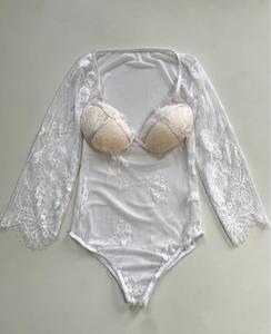 Ensemble de lingerie de luxe en satin et dentelle |   Robe de nuit sensuelle au toucher soyeux |   Robe élégante brodée pour bébé, lingerie en dentelle transparente - Product Image 4