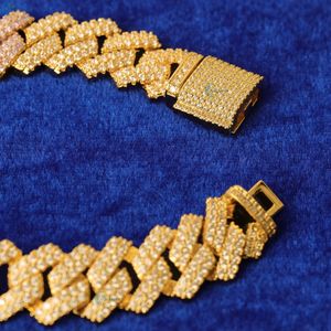 Pulsera de eslabones cubanos con diamantes cultivados en laboratorio, micro pavé, estilo hip hop, para él. - Product Image 6