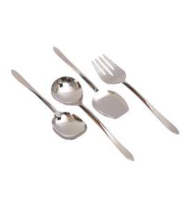 Juego de Servidores de Ensalada de Alta Calidad con Mango de Diseño, Servidor de Ensalada de Acero Inoxidable, Nuevo Diseño, Apto para Lavavajillas, Juego de Cucharas para Servir - Product Image 1