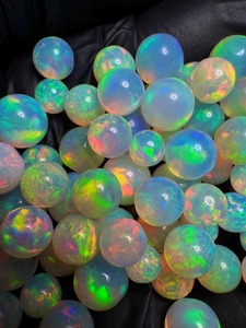 Opales d'Éthiopie naturelles, cabochons ovales, multi-feu, pierres précieuses en vrac, pierres rondes polies pour la fabrication de bijoux - Product Image 6