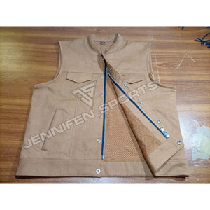 Chaleco de Motociclista de Alta Calidad con Bolsillos Ajustables, Elegante, 100% Lona de Algodón, para Hombre - Product Image 2