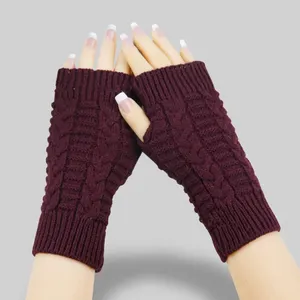 Vente chaude, tendance, vente en gros, gants d'hiver pour femmes, tricot torsadé, sans doigts, acrylique/coton, usage quotidien, élégants, faciles à utiliser, chauds - Product Image 6