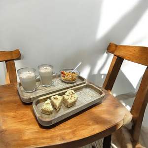 Bandeja de Servir Rectangular de Madera Rústica con Diseño Floral, Servidor de Café, Decoración de Cocina, Decoración Ecológica, Multiusos, para Regalo - Product Image 3