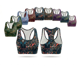 4 Way <b>Stretch</b> fabric Apparel Fitness Customized Design Sports <b>Bra</b> Racerback Workout Fitness Padded Support Training Sports <b>Bra</b> - Product Image 1