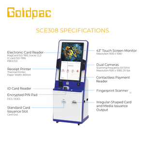 43-inch màn hình tự phục vụ kỹ thuật số tiền tệ trao đổi và quản lý tài khoản atm-thẻ ví và USB tokens phát hành kiosk - Product Image 2