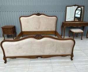 Lit Moderne Gonflable Haut de Gamme Nouvelle Arrivée Style Mid-Century en Bois Massif avec Rangement et Revêtement Écologique Nouveau Design - Product Image 2