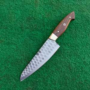Cuchillo de Chef Profesional Hecho a Mano de Acero Inoxidable con Mango de Madera y Funda de Cuero |   Cuchillo Santoku |   Cuchillos de Chef |   Cuchillo para Deshuesar - Product Image 6
