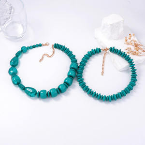 Collar de Cuentas de Resina Geométrico Vintage de Moda, Diseño Moderno y Chic Unisex, Ligero y Cómodo para Uso Diario, Elegante para Fiestas - Product Image 1