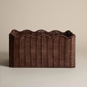 Hot Trending Brown Rattan Scalloped Edge Woven <b>Basket</b> Handmade For <b>Nursery</b> & Home Decoration <b>Basket</b> From Vietnam Supplier - Product Image 4