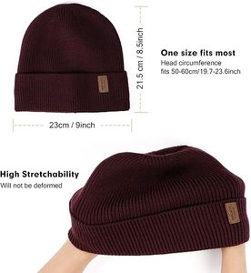 หมวกบีนนี่ไหมพรมถักสำหรับผู้ใหญ่แบบ unisex สไตล์น่ารัก พิมพ์ลายโลโก้ตามสั่ง ขายส่ง ผลิตจากอะคริลิก 100% ให้ความอบอุ่น ขอบถักแบบริบ - Product Image 2