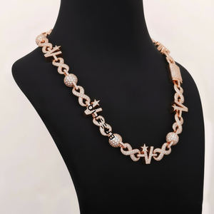 Cadena Cubana de Lujo con Diseño de Estrellas y Bolas, Estilo Hip Hop, Chapada en Oro Blanco de 14K con Diamantes Cultivados en Laboratorio, Collar de Moda Audaz para Hombre - Product Image 6