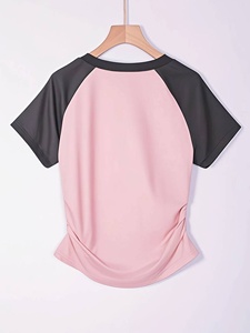 Women Floral Print Crop <b>Top</b> Short Sleeve O-Neck Casual Summer T-Shirt Breathable Jersey Knitted 100% Cotton - Product Image 3