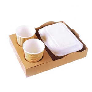 Caja de comida de papel Kraft plegable de grado alimenticio, caja de embalaje de contenedor de comida para llevar para <span class=keywords><strong>sushi</strong></span>, taza de café, embalaje de sándwich - Product Image 4