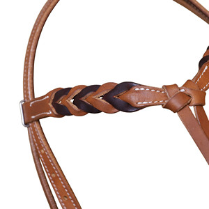 Têtière en cuir d'Argentine occidentale avec frontal tressé, bride de cowboy réglable – Confortable et durable, personnalisable - Product Image 2