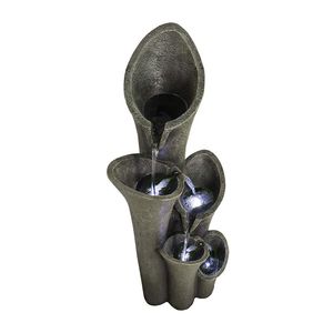 Fontana da Esterno a LED con Base in Finto Pietra, 100 cm, Stile Elegante - Product Image 3