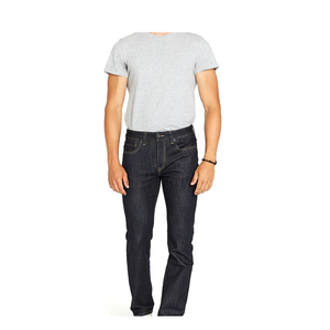 Jeans Casuales Rectos para Hombre, de Mezclilla Azul Oscuro, 100% Algodón, Transpirables, de Corte Regular - Product Image 2
