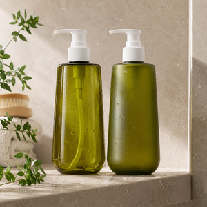 Botella de Plástico Verde Oliva Personalizada con Bomba Dosificadora Blanca para Champú, Gel de Ducha, Jabón de Manos, Fabricante de Vietnam - Product Image 6
