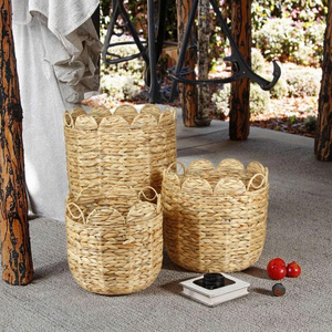Natural Rattan Storage Baskets Set of 3 Circle Shape Rustic Eco-Friendly Multi-Purpose Neatening Organizers - Product Image 6