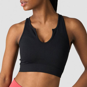 Débardeur côtelé léger 180G pour femme, col en V profond, coupe courte, couleur personnalisée, idéal pour le fitness et la gym - Product Image 3