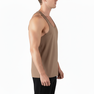 Custom Quick Dry Breathable Slim Fit Athletic Moisture Sleeveless <b>Men</b> Training Gym Workout tank Top Custom <b>Singlet</b> Vest - Product Image 6