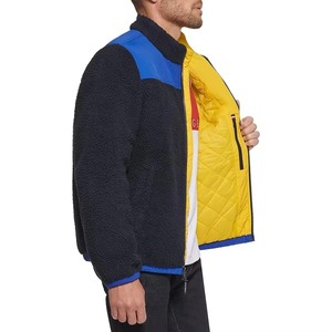Nouvelle veste en polaire sherpa à design personnalisé, couleur unie, fermeture éclair, manches longues, veste sherpa pour homme en vente en gros - Product Image 3