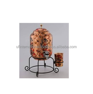 ทองแดงที่ไม่ซ้ำกันสีดำพิมพ์100% ธรรมชาติที่ทำด้วยมือหม้อน้ำทองแดงที่มียืนและเครื่องดื่มน้ำใช้การออกแบบที่ดีที่สุด - Product Image 4