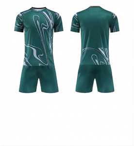 Conjunto de Uniforme de Fútbol Personalizado Color Verde Bosque, Unisex, Transpirable, de Malla, Secado Rápido, Cuello Redondo, Manga Corta, 100% - Product Image 1