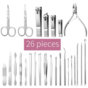 <b>Nail</b> Scissors Grooming Kit With Leather Travel Case Pink colour Manicure Pedicure <b>Set</b> Premium Quality Lightweight Manicure <b>Sets</b> - Product Image 5