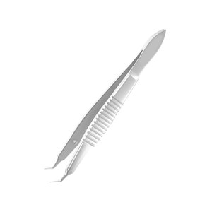 คีมสแตนเลสสตีลสำหรับผ่าตัดจมูกขนาดเล็ก รุ่น Stodulka Manual Forceps สำหรับการสอดแท่งเลนส์ SMILE ด้ามจับแบนแบบมุมโค้ง 100 มม. สำหรับงานจักษุ - Product Image 5