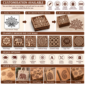 Carved <b>Wooden</b> <b>Printing</b> <b>Blocks</b> with Floral and Geometric Designs for Textile <b>Printing</b> Crafts and Wholesale Buyers from India - Product Image 5