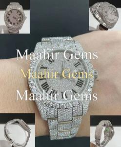 Montre automatique de luxe Hip Hop Iced Out avec diamants Moissanite et bracelet en acier inoxydable à boucle déployante pour homme - Product Image 2