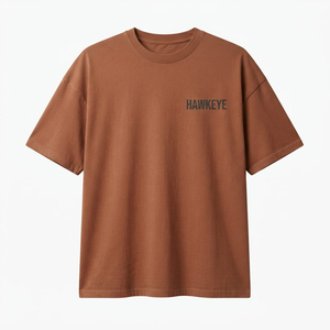 T-shirt court uni en coton léger, coupe décontractée, style streetwear vintage, personnalisable avec logo, pour hommes, vente en gros - Product Image 4