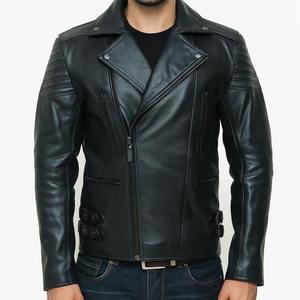 Chaquetas de Cuero Genuino para Hombre, Diseño OEM ODM Personalizado, Chaquetas de Motociclista de Alta Calidad, Chaquetas de Cuero con Cierre - Product Image 1