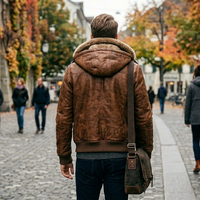 Blouson aviateur en cuir véritable B3 de luxe pour homme, en peau de mouton, imperméable, réversible, idéal pour l'hiver