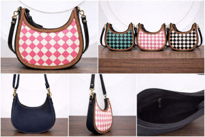 Bolsos de Mano de Cuero Hechos a Mano de Tendencia 2026, Nuevo Estilo Occidental con Diseño de Cuadros, Bolso de Hombro de Cuero Genuino Estilo Bohemio Gitano para Mujer - Product Image 3