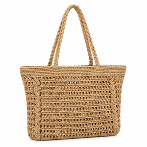 Eco-friendly Natural Fiber Bags Two Open Foldable Handles Cotton Lining 1-1.9L Capacity for Women Stylish Durable Wedding Travel - Product Image 1