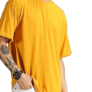 Camisetas de hombre de algodón 290 Gsm 100% personalizadas del fabricante, jersey en blanco informal de longitud corta de gran tamaño con hombros caídos, sólido - Product Image 3