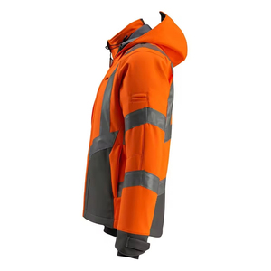 Windproof Reflective Safety Long Coat <b>Jacket</b> <b>Hi</b>-<b>vis</b> Safety Fleece Warm Parkas <b>Jacket</b> Removeable - Product Image 5