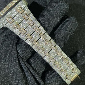 Relojes Clásicos Unisex Hechos a Mano con Diamantes Moissanite VVS1, Correa de Acero Inoxidable, Esfera Analógica Mecánica - Product Image 3