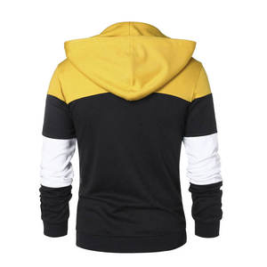 เสื้อสเวตเชิ้ตมีฮู้ดแบบคัลเลอร์บล็อกสำหรับผู้ชาย แขนยาวแบบปกติ สไตล์ฤดูใบไม้ร่วง - Product Image 2