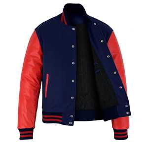 Ropa de invierno, chaqueta de invierno, chaquetas estilo universitario de cuero/lana para venta en línea a precio económico - Product Image 4