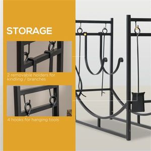 Accesorio para Chimenea, Soporte para Leña para Almacenar Cómodamente la Leña - Product Image 4