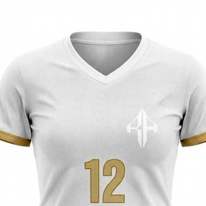 Uniforme de Fútbol Blanco para Mujer con Estampado Sublimado y Logotipo Blanco, 100% Poliéster de Alta Calidad, Manga Corta, RIVIAN ATLANTIC - Product Image 6
