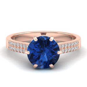 REYES Handmade 14K Solid Gold Round Brilliant Cut 2.75Ct Blue <b>Sapphire</b> Gemstone <b>Ring</b> Minimalist VVS Clarity Moissanite Jewelry - Product Image 6