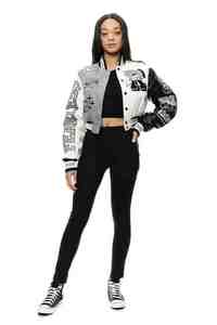 OEM/ODM 100% Cotton wool body Varsity Jackets for women with leather sleeves Custom Chenille embriordery logo Colege jacket - Product Image 3