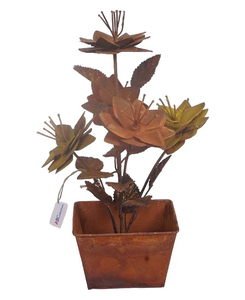 Flower Bunch Stick <b>Leaf</b> Pot Handmade Modern Iron <b>Art</b> Decor Outdoor Use Home Garden Decor - Product Image 3