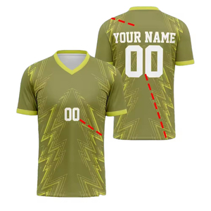 Camiseta de Fútbol Personalizada para Hombre, 240g, Transpirable, de Secado Rápido, Cuello en V, Manga Corta, Uniforme de Equipo con Impresión de Nombre y Número - Product Image 3