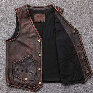 Chaleco de Motociclismo de Cuero para Hombre, Chaqueta sin Mangas Protectora para Motociclistas, Impermeable, Resistente al Viento, con Logotipo Personalizado, Venta al Por Mayor - Product Image 3